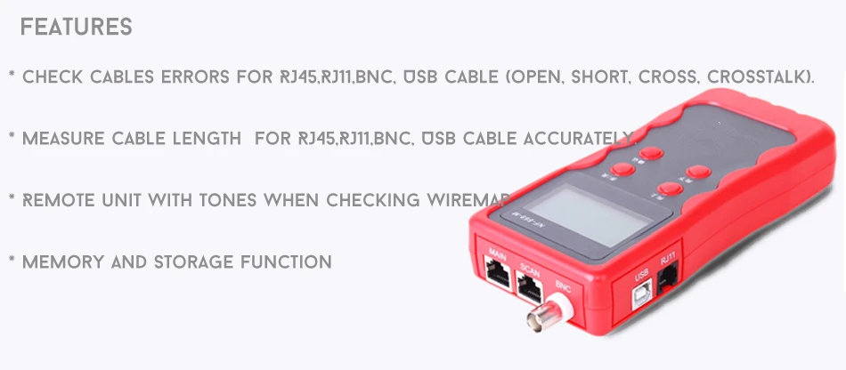 NF-868A кабель Длина тестер излучатель ЖК-дисплей английская версия Lan Трекер поиск