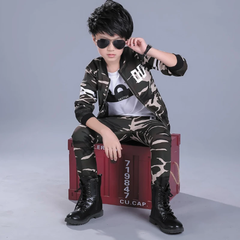 

Children Sets 2018 Fashion Autumn Camouflage Coats + Pants Suits Kids Girls Suits Casual Sportwear Boys Clothing Sets 3cs048