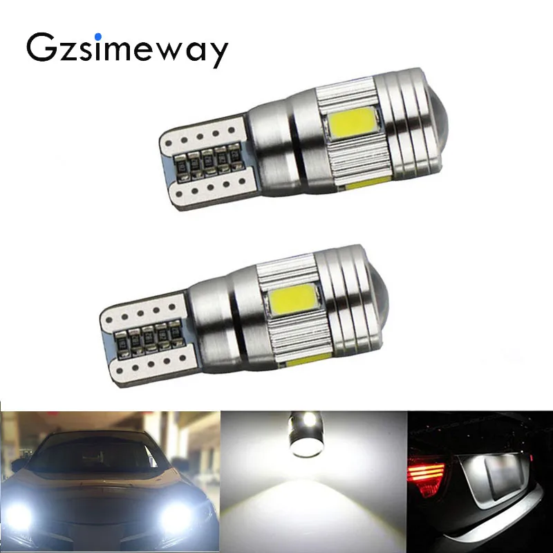 

Gzsimeway 2PCS Canbus T10 led W5W 5630 6smd Car LED signal light Bulbs NO ERROR Clearance Light White Blue T10 Bulbs Replacement