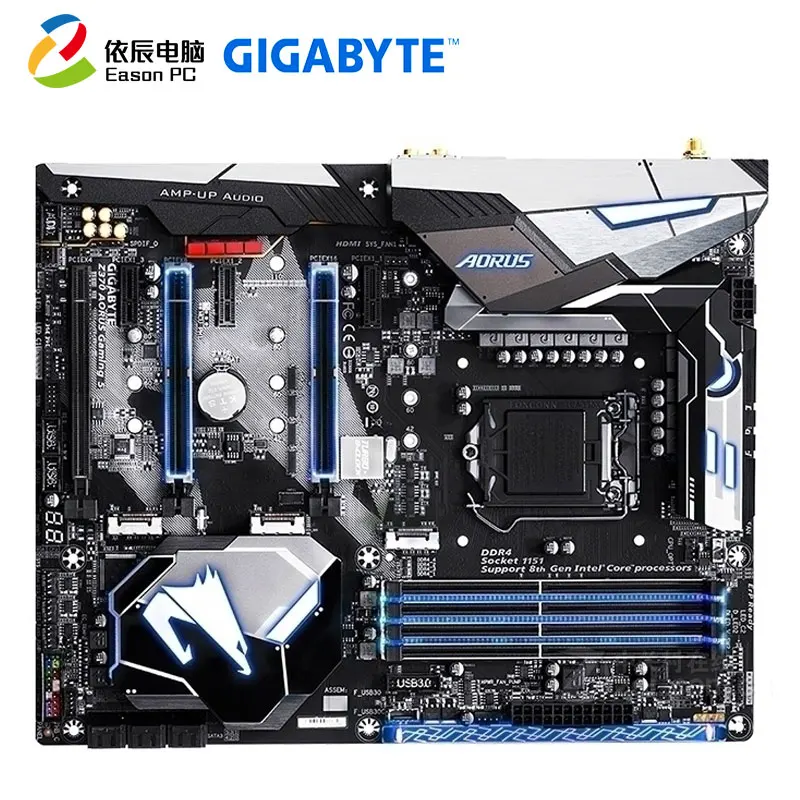 GIGABYTE GA Z370 AORUS игровая WIFI настольная материнская плата LGA1151 DDR4 M.2 SATA III 64G