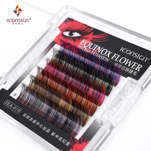 Equinox цветок наращивания ресниц супер мягкие 0,07 мм красочные накладные ресницы популярны в вечерние рождественское шоу Красота макияжа