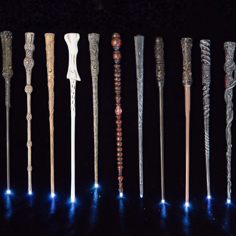 

Glowing Harri Potter LED Light Magical Wands Dumbledore Ron Hermione Voldemort Light UP Magic Wands Hogwarts Action Toy Figures