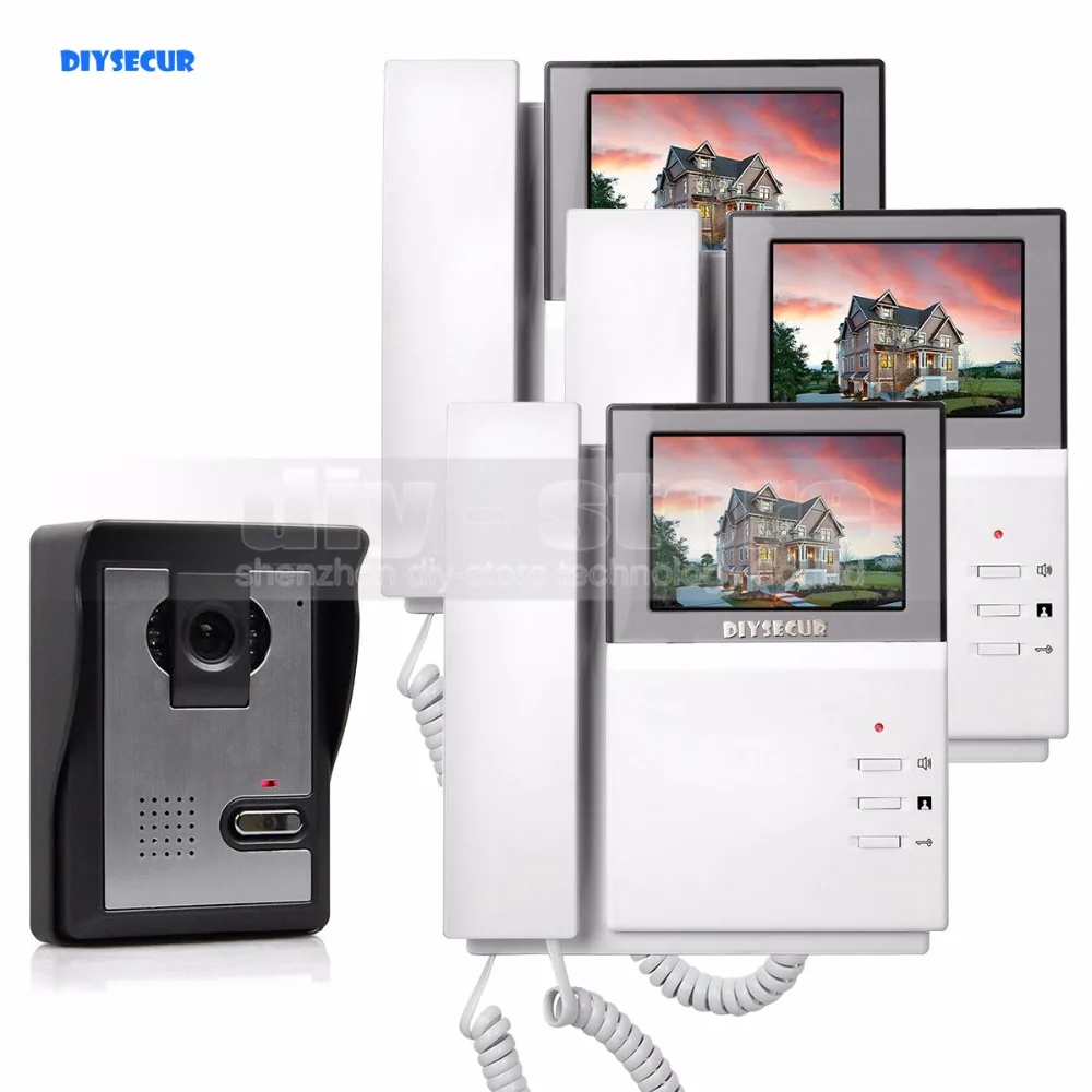 

DIYSECUR 800 x 480 HD 4.3inch Video Intercom Video Door Phone Doorbell 600TV Line Outdoor Unit for Home / Office Security System
