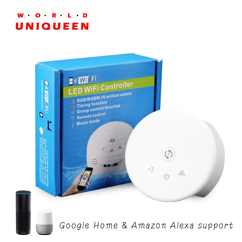

Round UFO shape RGBw led wifi smart app controller compatible with Google home & Amazon Alexa, music control group division