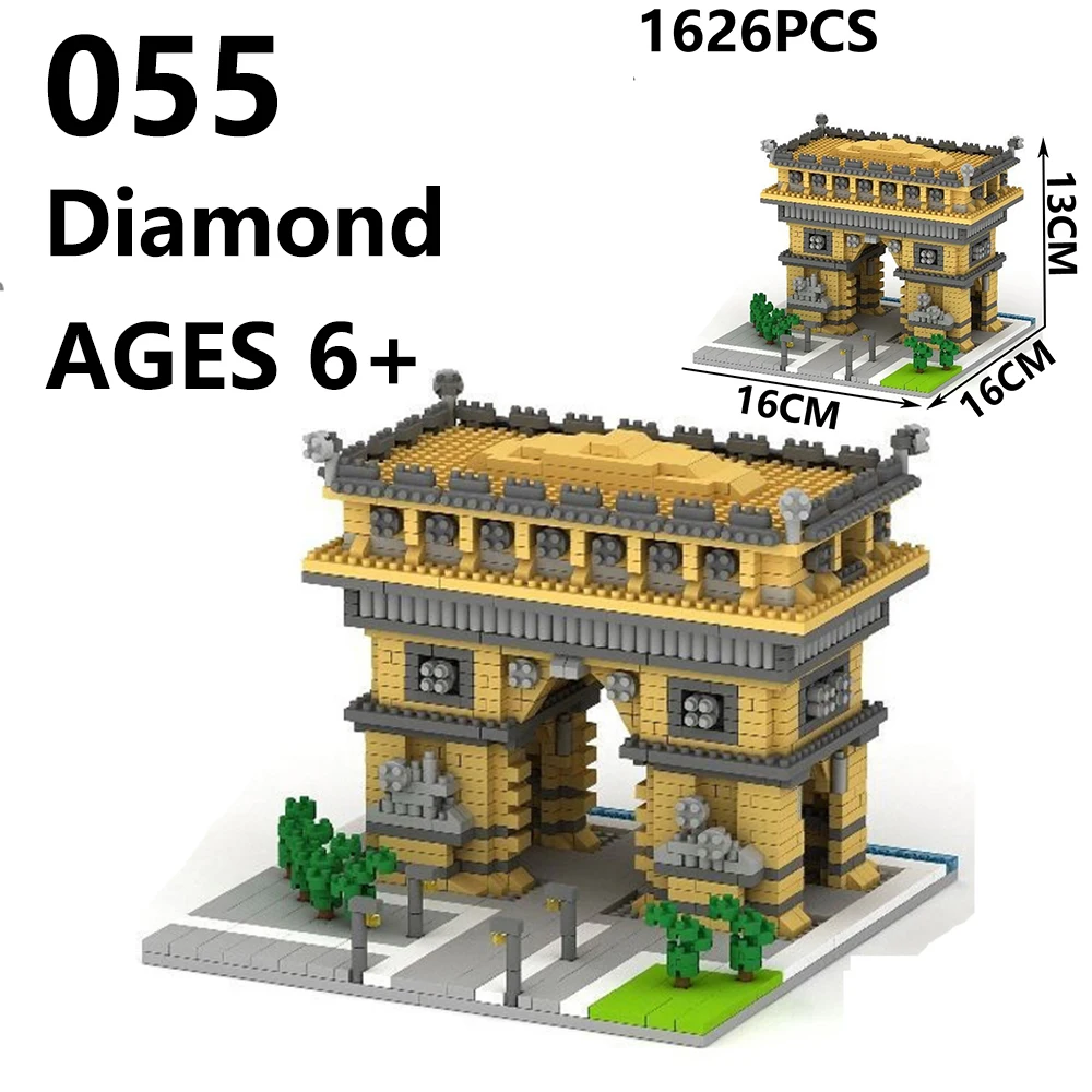 

World Famous Architecture Arch of Triumph Gate 3D Model Mini Diamond Building Blocks Bricks Toy