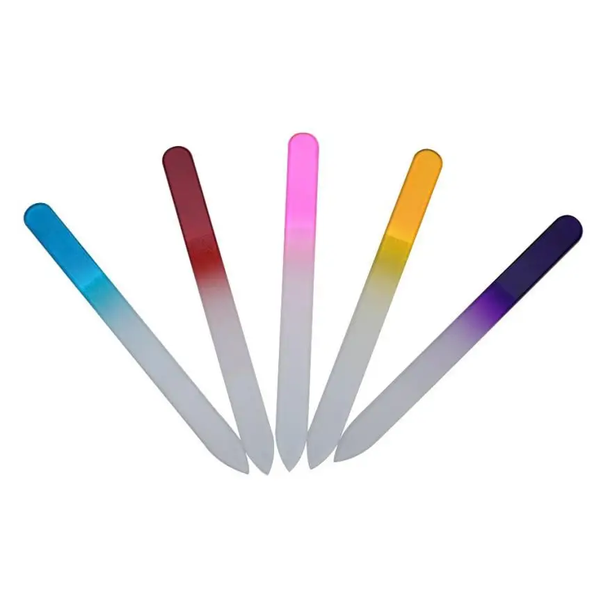 

Set Of 5 Crystal Glass Nail Files Manicure -Rainbow Nail Art Decoration Y503