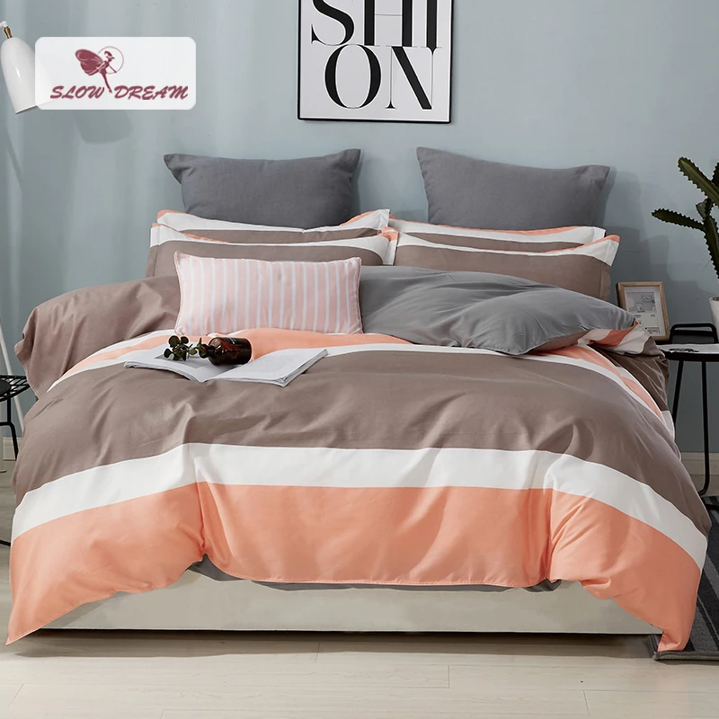 

SlowDream Bedding Set Home Textiles Double Bed Sheet Linens Euro Bedspread Duvet Cover Set Quilt Cover Nordic Bed Double Set