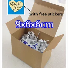 100 шт/партия 9*6*6 см Крафт пустые подарочные коробки с бесплатной упаковка наклеек коробка игрушка/Ювелирные изделия/подарок/Свадьба/Конфеты коробка принимаем логотип на заказ