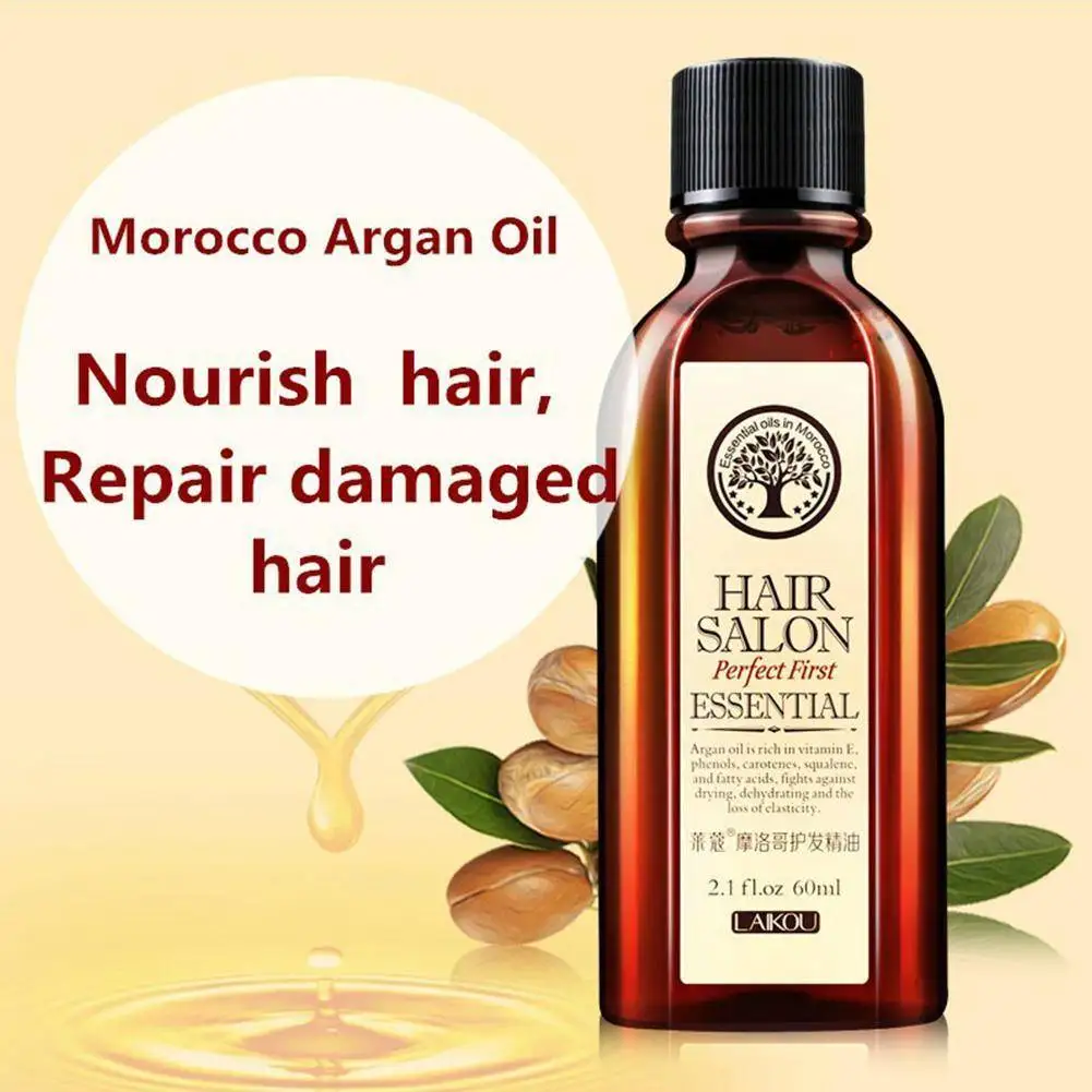 LAIKOU 60ml Monaco Nut Hair Oil free clean Argan oil keratin Shiny hair