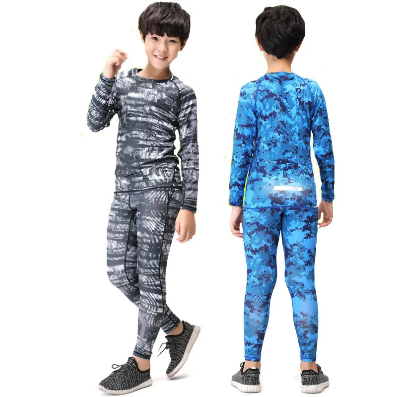 

2018 new boys kids Compression Long Johns Fitness Winter Quick Dry Gymming Male Spring Autumn child Thermal Underwear Sets
