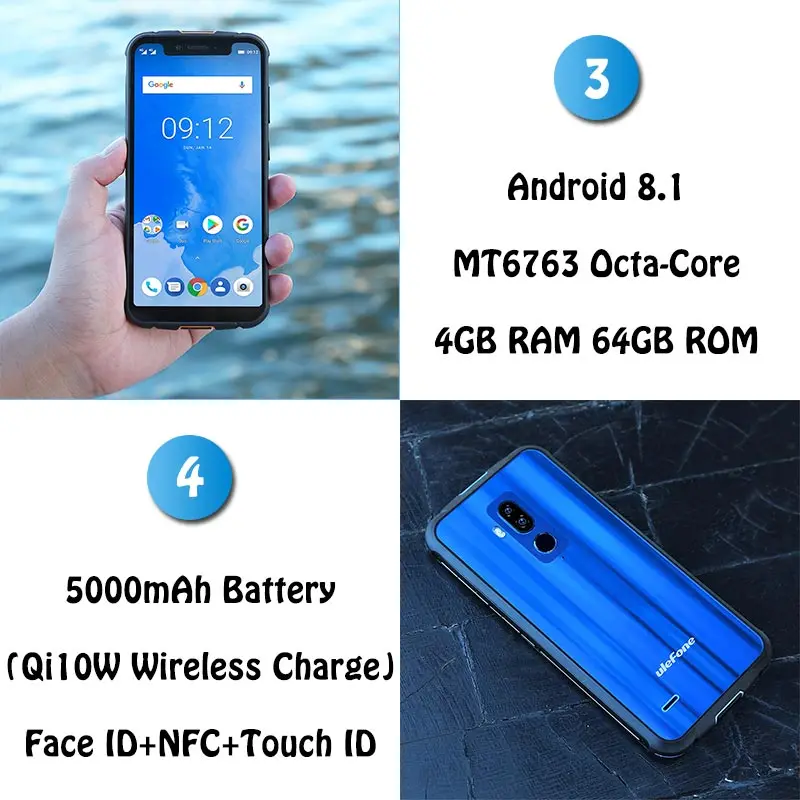 Ulefone Armor 5 IP68 Водонепроницаемые 4G мобильные телефоны 85 &quot19:9 Нотч экран MTK6763