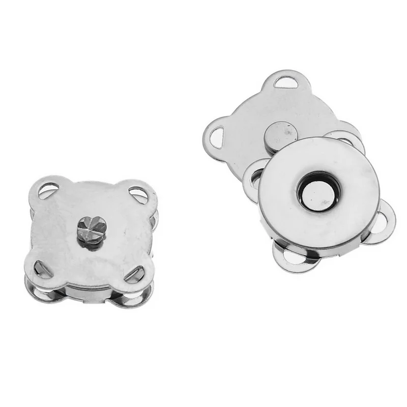 

8SEASONS Magnetic Clasps Rectangle Silver Tone Color 15mm x 15mm( 5/8" x 5/8"),10PCs (B80185)