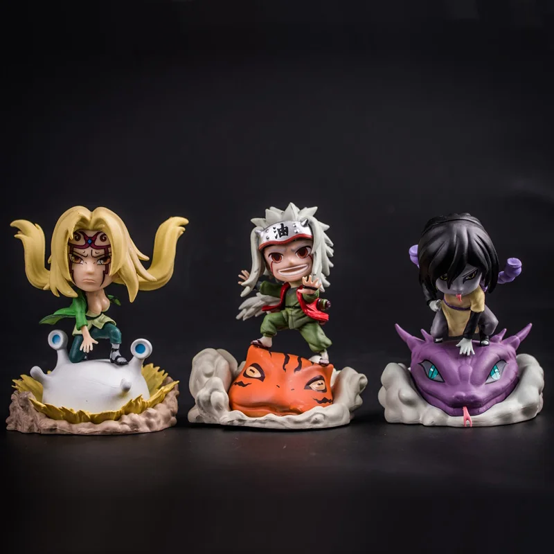 Наруто: Shippuden Q версия трех Forbearance Jiraiya Orochimaru Tsunade аниме модель Рождественский