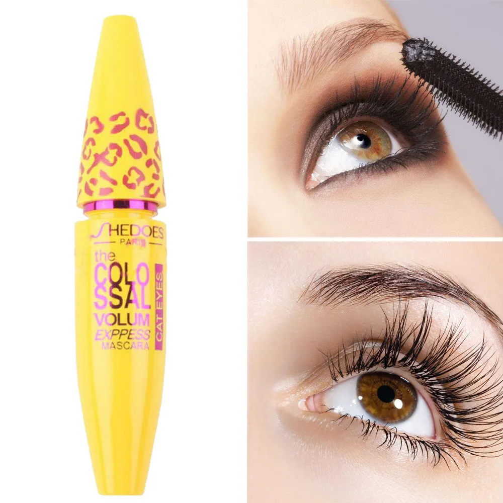 

1pcs Mascara Mascara with Collagen Cosmetic Extension Long Curling Waterproof Eyelash Black 3D fiber #2