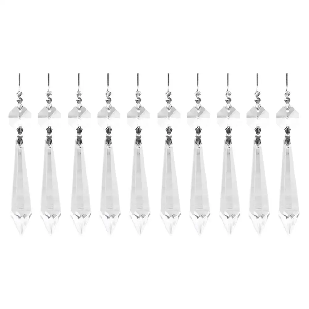 10X for Curtains Partitions Entrance Loose Beads Chandelier Clear Glass Crystal Lamp Prism Hanging Drop Pendant Set 38mm+14mm