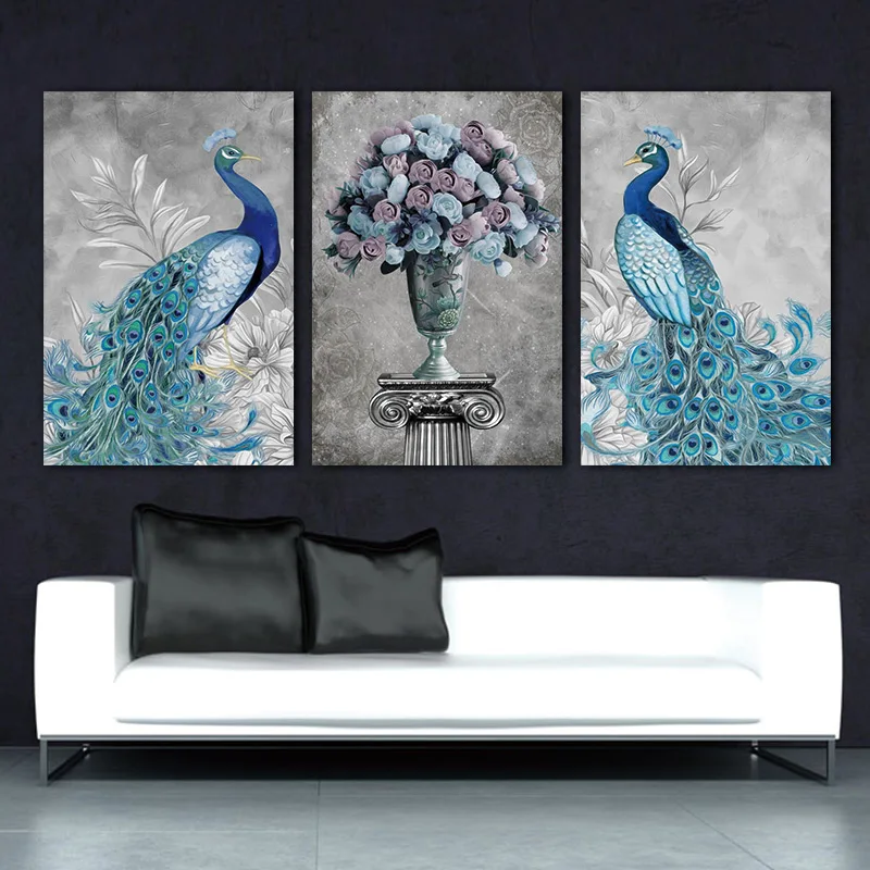 

Art wall picture abstract print and poster picture Modern wall Peacock Poster Canvas Painting decor prints on canvas wall art