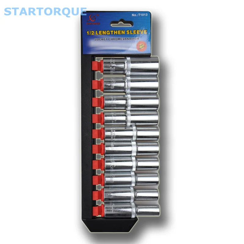 STARTORQUE 10PC 1/2 Inch Ratchet Wrench Kit Chrome Steel long Socket Spanner Extension Rod | Инструменты