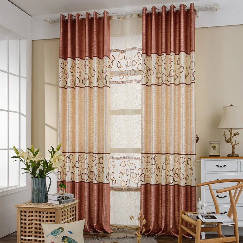 

Blackout Curtains for Living Room Hotel European Simple Design Window Drape Embroidered Tulle Beaded Manufactured Yarn Drapes
