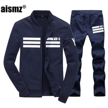 Aismz весенний мужской комплект, Качественный флисовый свитер+ штаны, мужской спортивный костюм, спортивные костюмы для мужчин s, спортивный костюм