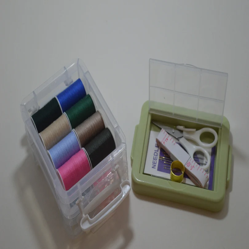 

16pcs color thread Household Sewing Set with Handle DIY Apparel Sewing Multifunctional Sewing Box Apparel Sewing Supplies