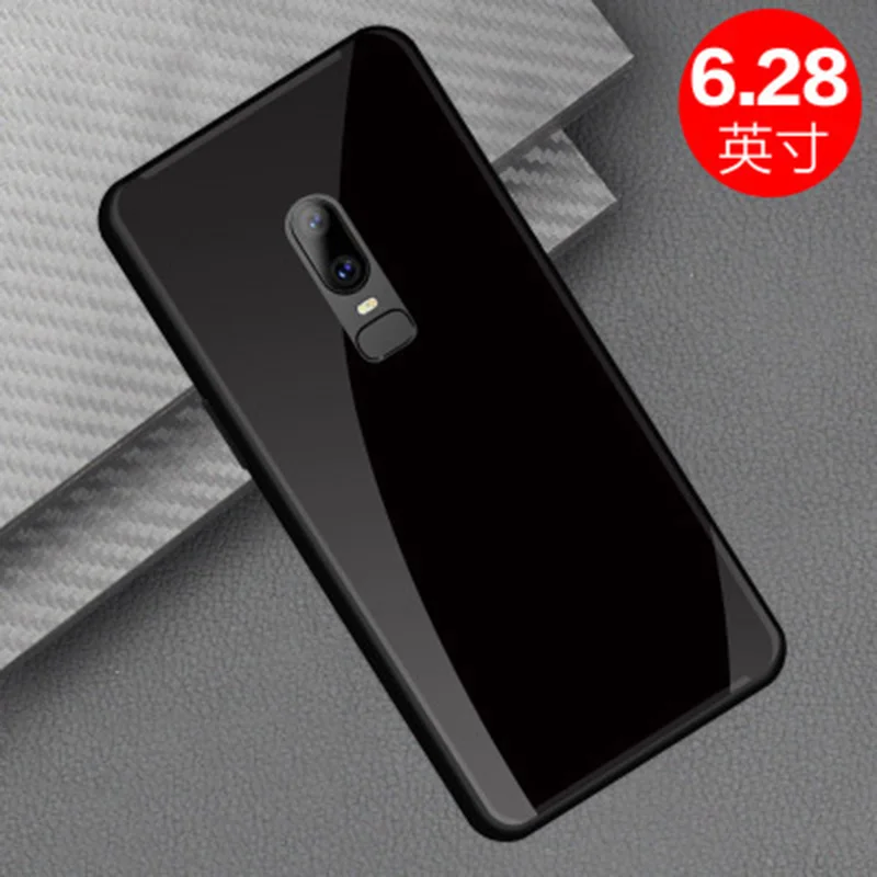 Для Oneplus 6 Чехол 1+ 6 чехлы для телефонов сплошной цвет Закаленное стекло чехол Oneplus6 защитный чехол оболочка для One plus 6 coque fundas