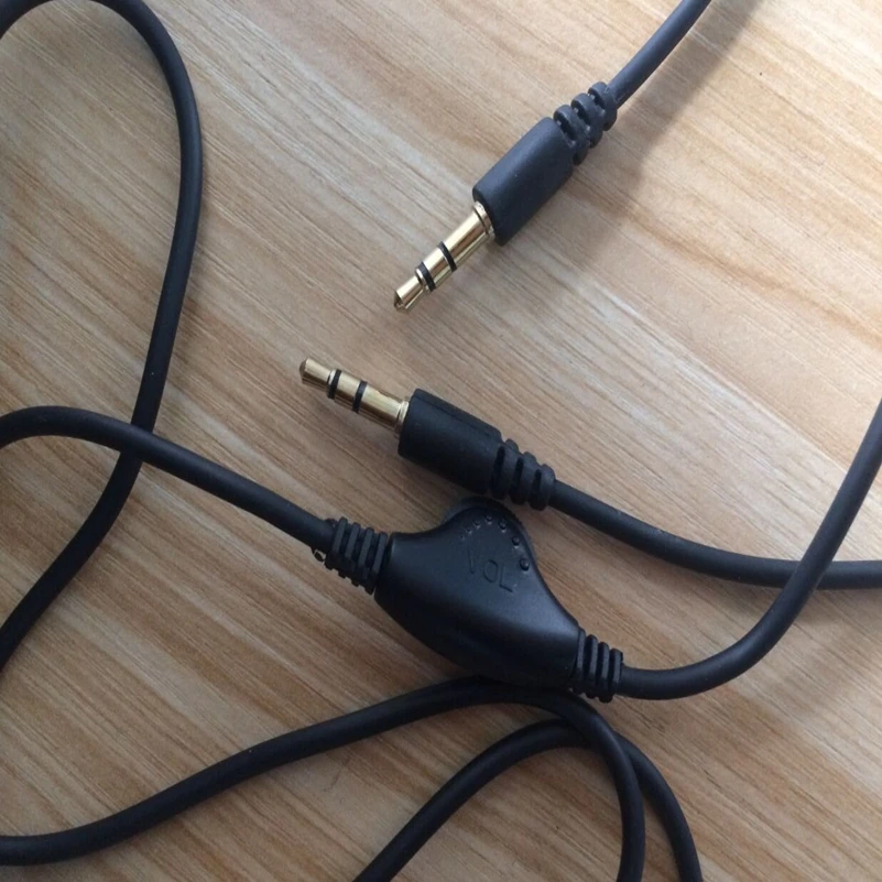 100pcs/lot 3.5mm Male to Male Audio Extension Aux Cable with volume