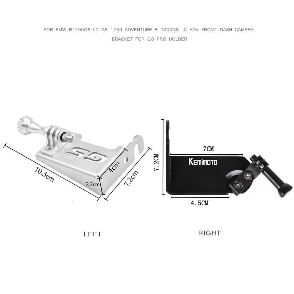 KEMiMOTO передний левый кронштейн для камеры Go Pro держатель для BMW R1200GS LC GS 1200 Adventure R 1200GS LC ADV