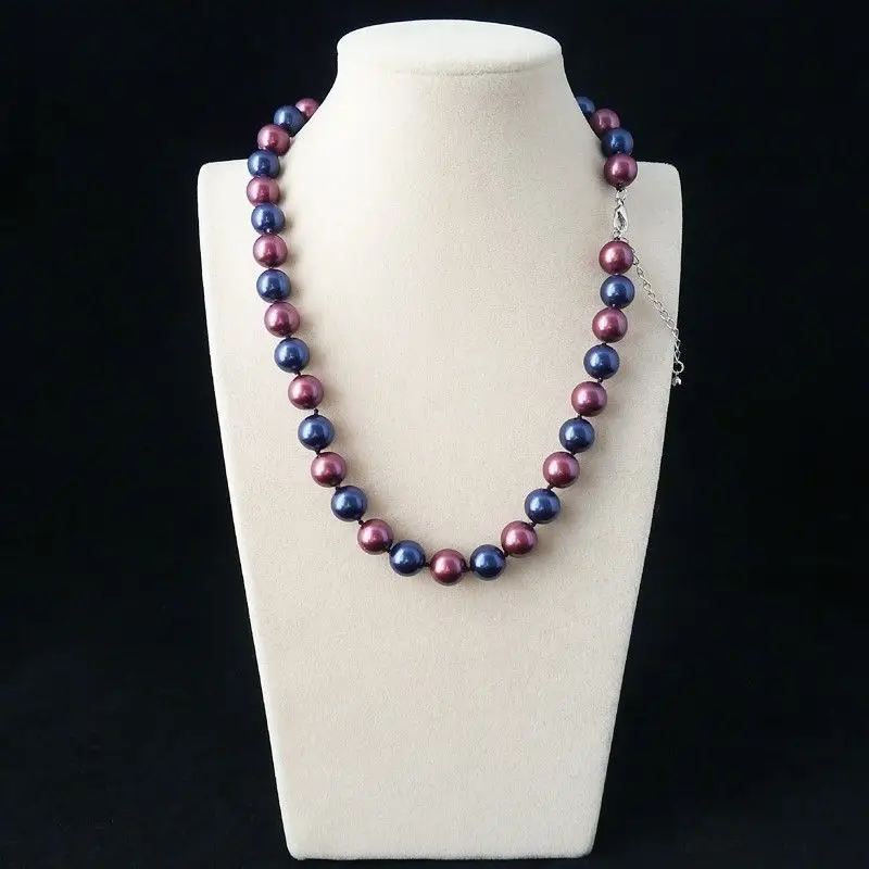 

huij 001806 style AAA+ 10mm mix color south sea shell pearl fashion necklace