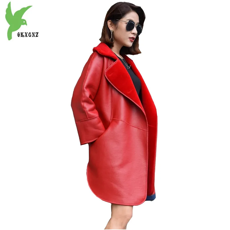 

2018 High Quality Wool Double-faced Fur Coats Women Winter Wool Fur Outerwear Two sides can wear Leather Jacket Coats OKXGNZ1499