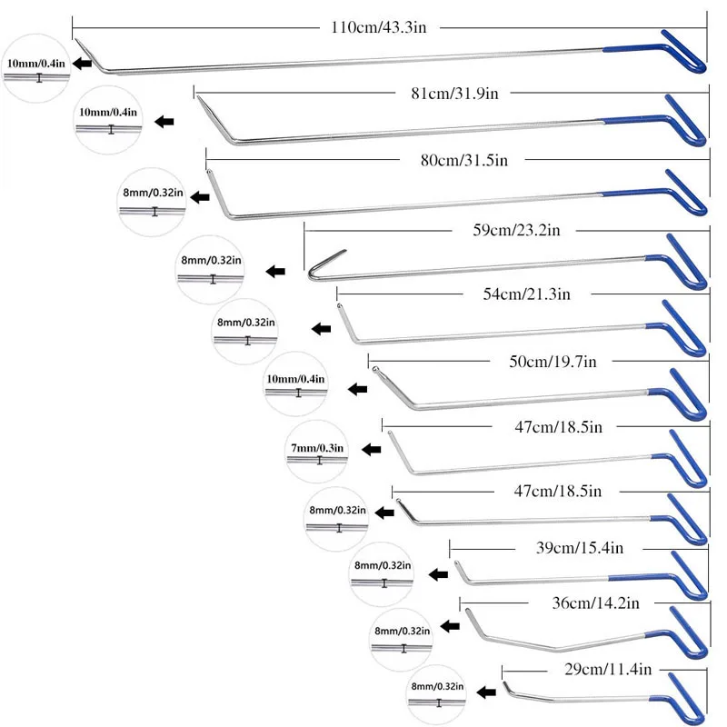Супер PDR толкателей крючки инструменты синий автомобиль лом насос Клин Paintless Дент Ремонт Инструменты Ding град Съемник Набор Ferramentas