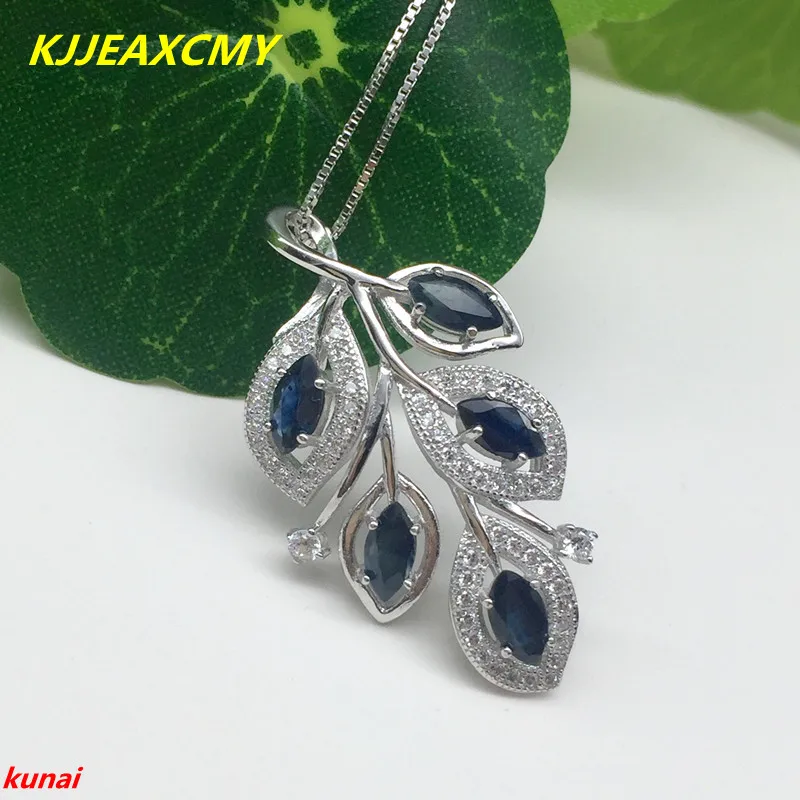KJJEAXCMY boutique jewels 925 серебро инкрустировано природными листьями женский кулон с