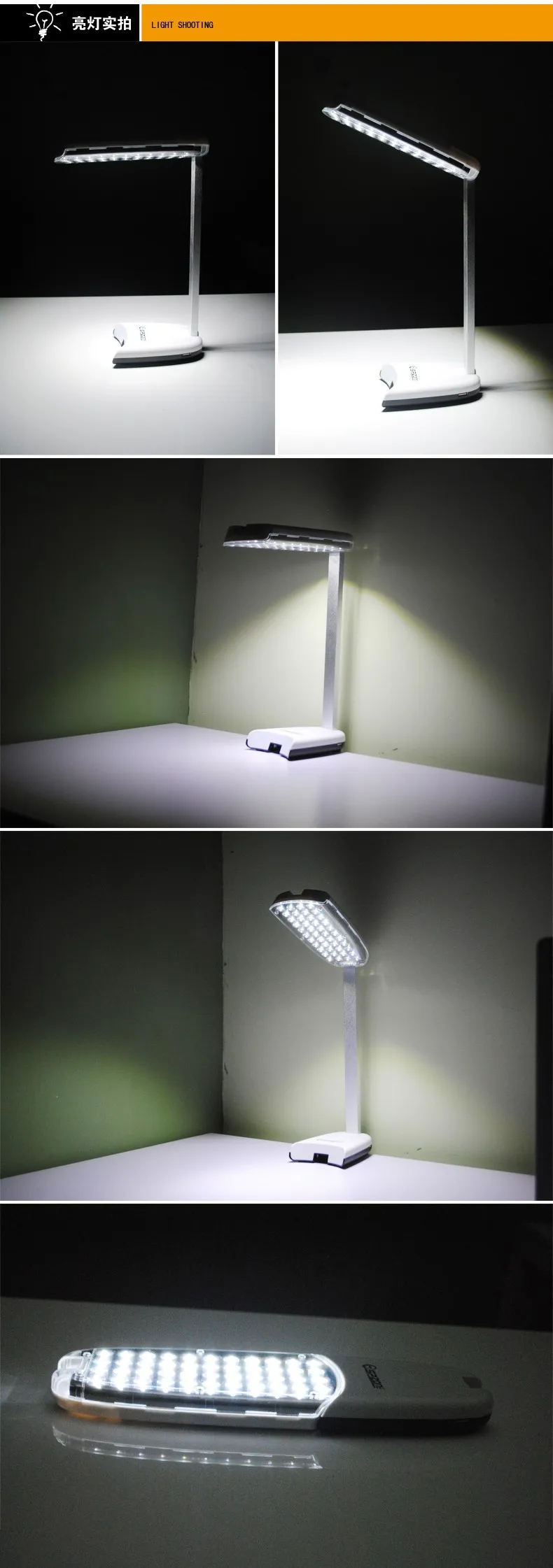 Lâmpada de Mesa Lâmpada de Cabeceira Lâmpada de Leitura de Proteção Solar Dobrável Toque Escurecimento Luzes Dc12v 5 w Led 11 Lâmpadas solares
