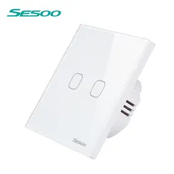 SESOO сенсорный выключатель света 2 Gang не может пульт дистанционного управления настенный светильник сенсорные переключатели водостойкая