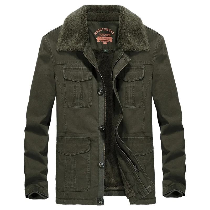 Winter Jacket Men Parkas Coat Thick Warm Fleece Jackets Military Jacket ...