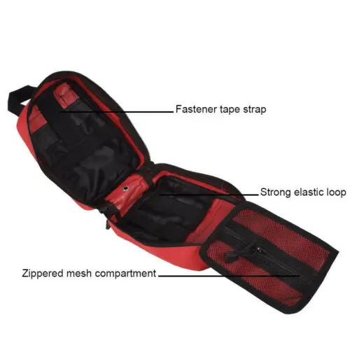 Tactical First Aid Kit Survival Molle Rip-Away EMT Pouch Bag IFAK Medical Red