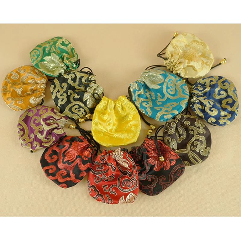 20pcs/lot Silk Bag Chinese 10cmx10cm Jewelery Packaging Drawstring Silk