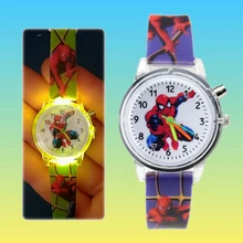 Светящиеся Детские часы с изображением героя Человека-паука, хорошее качество, детские часы для мальчиков и девочек, подарок для детей, студенческие часы, наручные часы