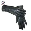 CHINGYUN New Women Genuine Glove Soft Thicken Bow Leather Gloves Winter Autumn Ladies Fashion Brand Black Warm Leather fv02 ► Photo 3/6