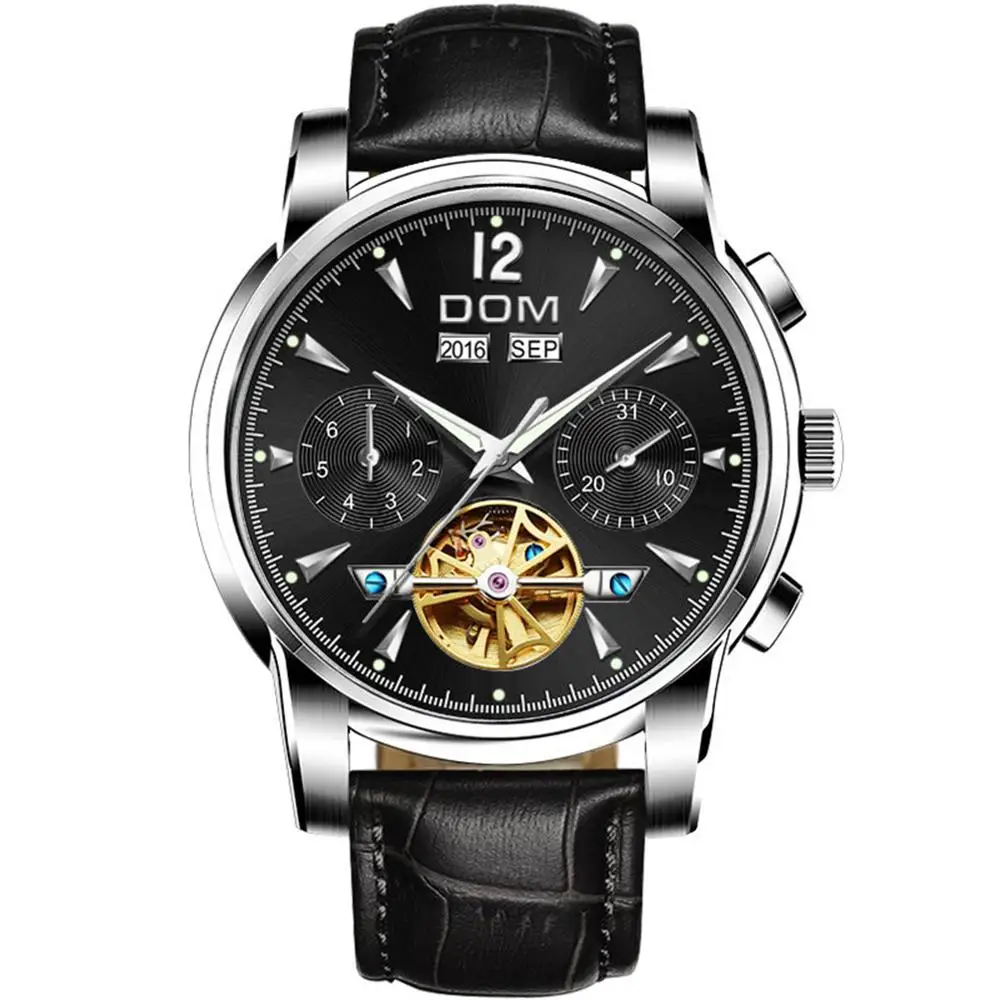 

DOM 2019 Men Automatic Mechanical Watch Japanese Movement Auto Date Stainless Steel Male Bracelet Wristwatch Mens Montre Homme