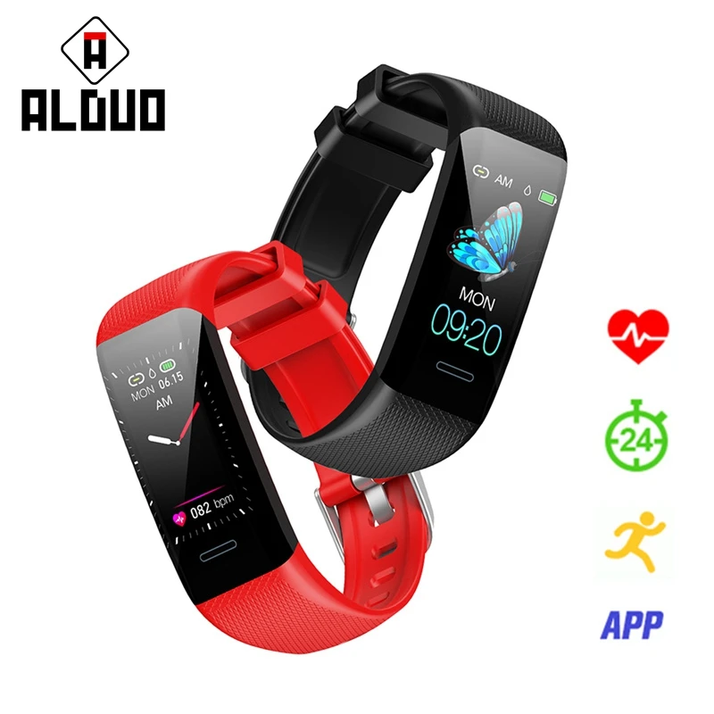 ALANGDUO, умный браслет, водонепроницаемый, IP67, счетчик шагов, мониторинг сердечного ритма, здоровье, трекер, браслет, 1,14 цветов, экран, сообщение, пуш-ап