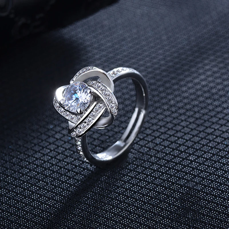 Винтажный вращающийся дизайн сверкающие 1.25ct AAA CZ Кристалл обручальные кольца для