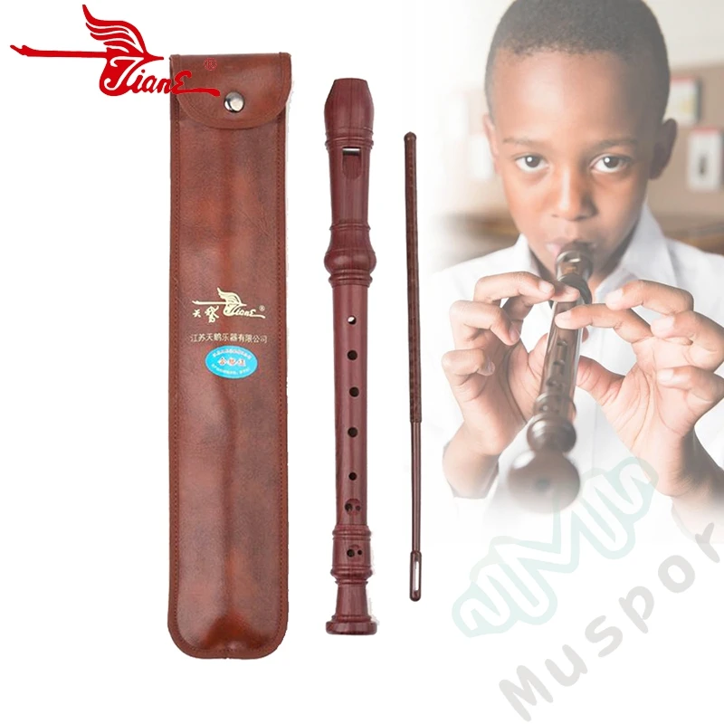 

SWAN Germany-Type 8 Holes Soprano Recorder Flute Woodwind Instruments Reed pipe G Tune Wood grain