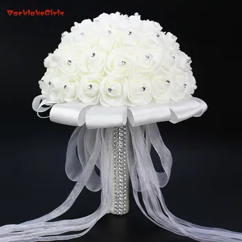 

2018 Wedding Bouquet Stunning Crystal Artificial Wedding Bouquets Wedding Accessories Rose Flowers De Mariage Bridal Bouquet