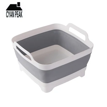 

Silicone Washable Vegetable Fruit Basket Foldable Portable Camping Fishing Kitchen Basket Cleaning Tools Fruit Storage Basket