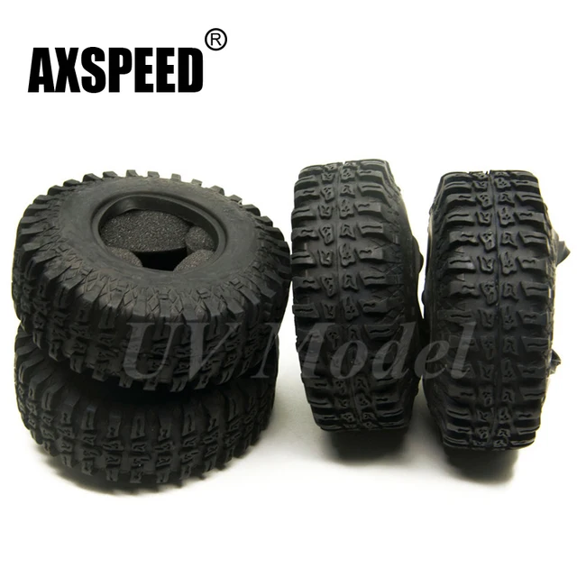 Best Price 4Pcs RC 1:10 Rock Crawler Rubber Wheels Tire 1.9 Inch Wheel OD Tire 114mm Wheel Tyre For RC4WD Axial SCX10 CC01 RC Wheel Rims