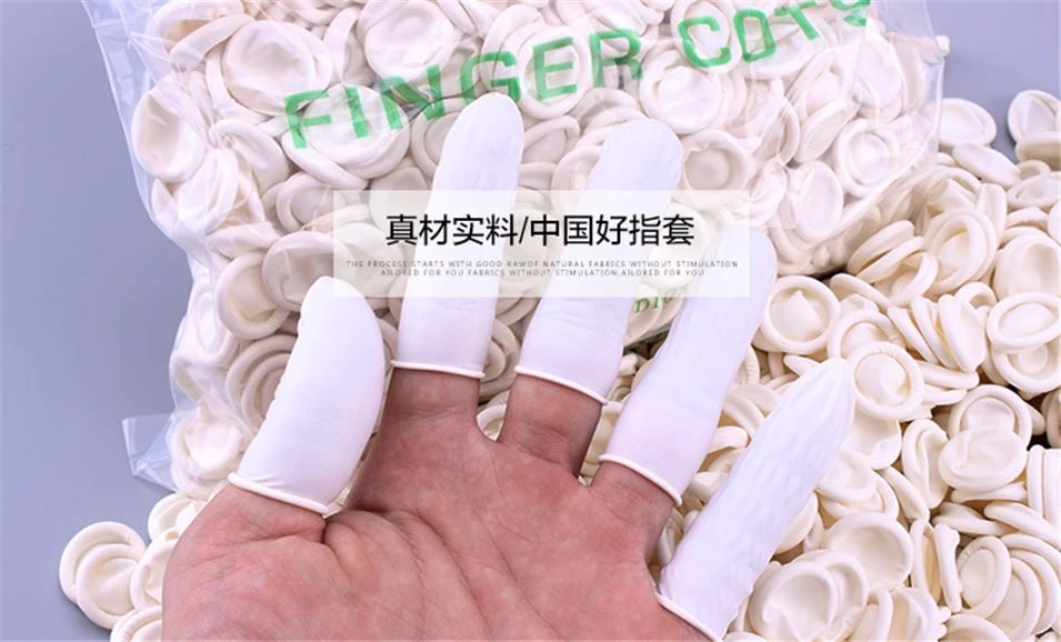 

1000pcs Chemistry School Latex Finger Cots Fingertips Cover Protective Protect Rubber Glove Anti-Static Nail Art Dental Medical
