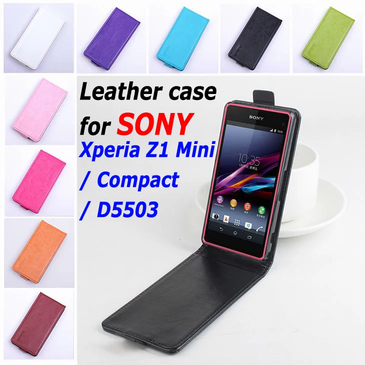 

9 colors High Quality Leather Case for SONY Xperia Z1 Mini / Compact / D5503 Flip Cover case For Z 1 Mini D 5503 phone cases