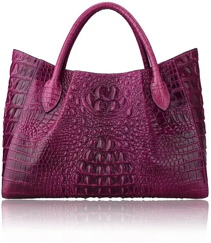 

Italian genuine leather Custom logo wholesale luxury genuine leather crocodile embossed handbags famous italy Italian