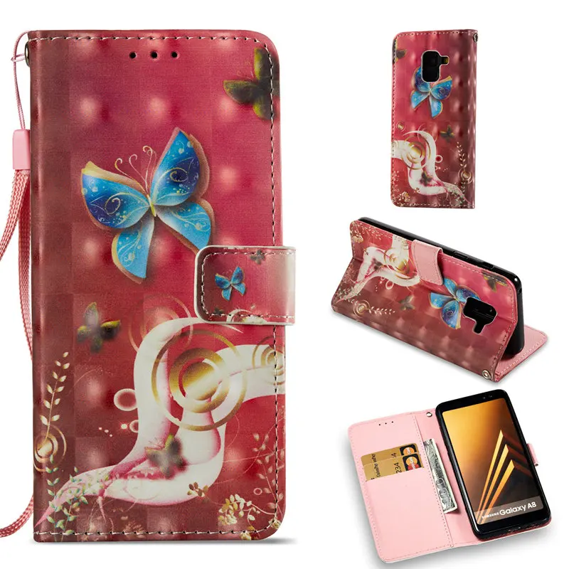 Case For Samsung Galaxy A8 2018 Flip Leather Cover For Samsung A8 2018 A530F Bags Wallet Stand Holder Card Cases A5 2018
