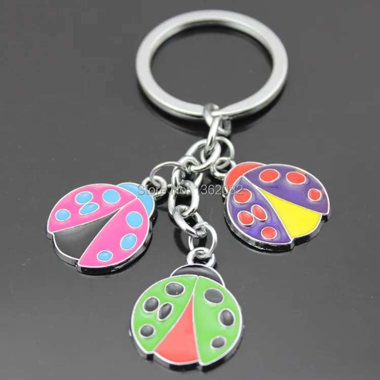 

Lovely Insect Ladybug Keychains Fashion Ladybird Bag Charms Pendant Keyrings Gift MO183